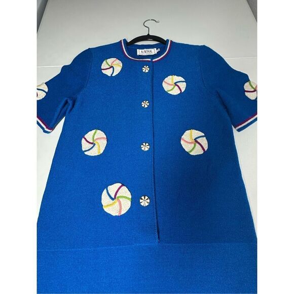 Vintage ALNORAL By Al Spokavicius Women’s Blue Knit Dress ress Size S Wool Blend - Picture 8 of 14